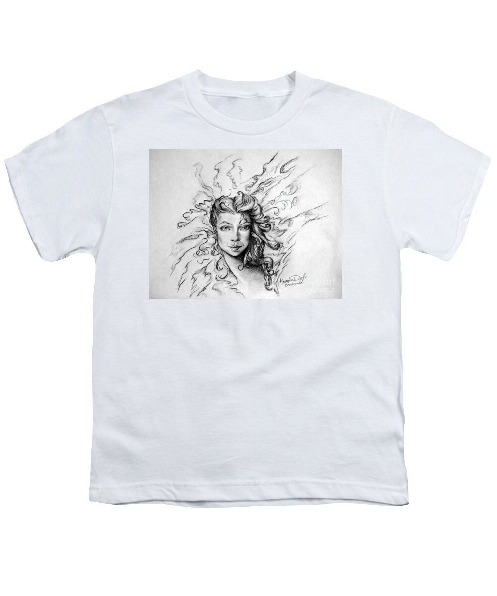 Girl Youth T-Shirt featuring the drawing In Dreams by Georgia Doyle