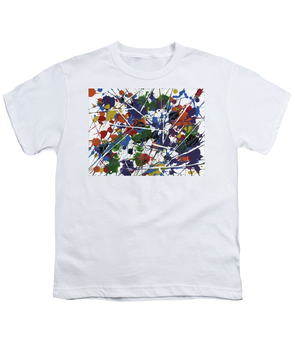 Abstract Youth T-Shirt featuring the painting In Glittering Rainbow Shards by Matthew Mezo