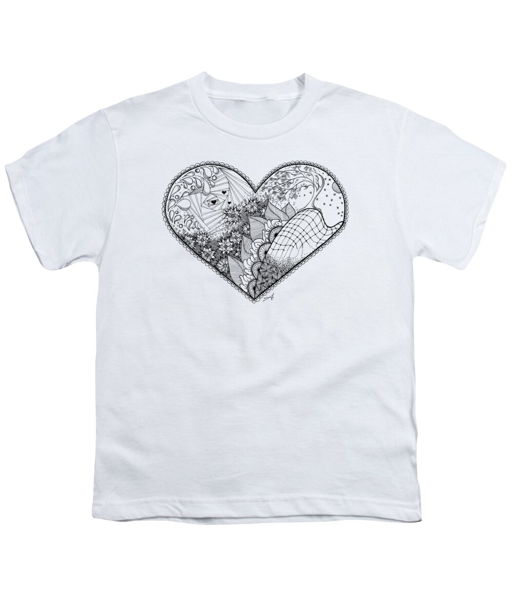 Drawing Youth T-Shirt featuring the drawing In Motion by Ana V Ramirez