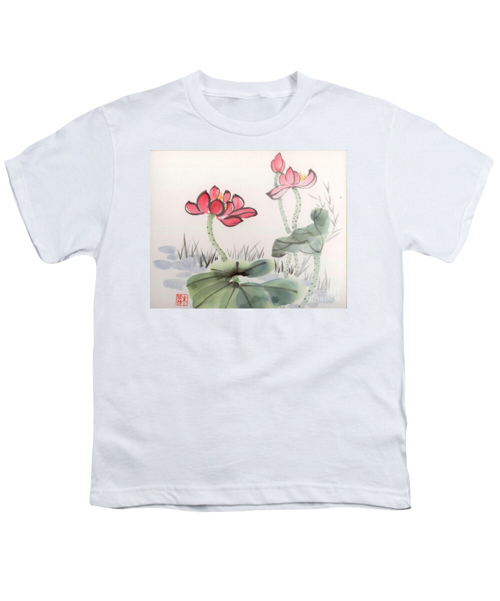 Lotus Youth T-Shirt featuring the painting In the Mist by Yolanda Koh
