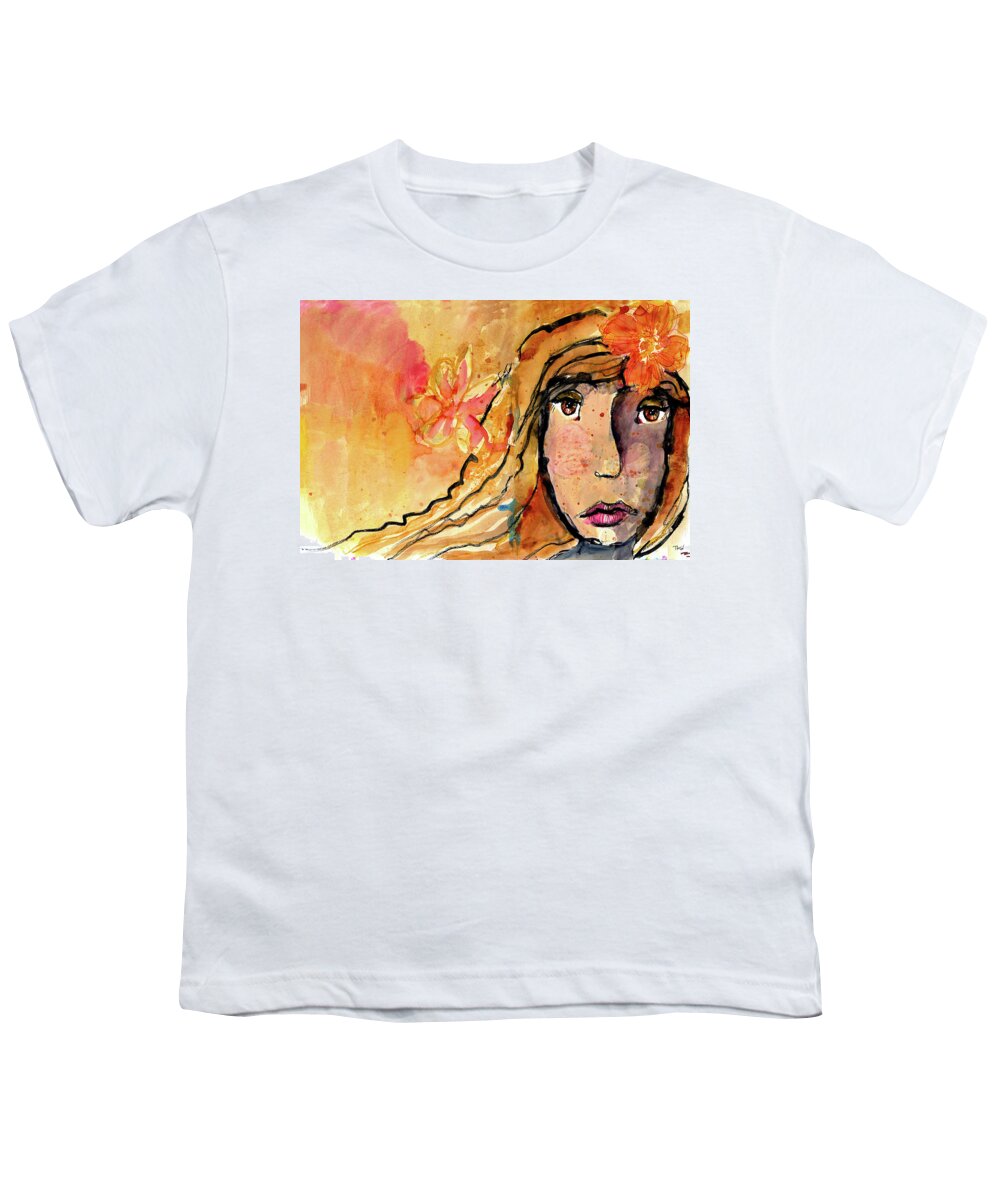 Portrait Youth T-Shirt featuring the painting Island Jane by Tonya Doughty