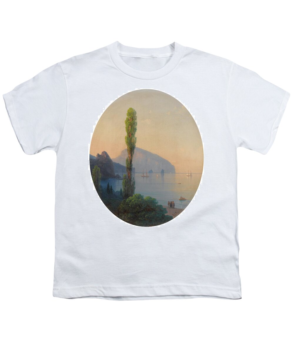 Ivan Konstantinovich Aivazovsky 1817-1900 View Of The Ayu Dag Youth T-Shirt featuring the painting Ivan Konstantinovich Aivazovsky by View Of The Ayu Dag