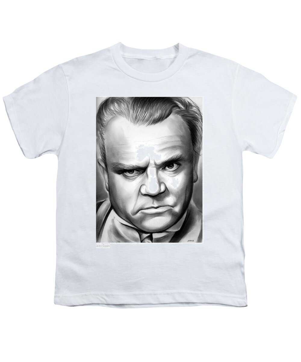 Cagney Youth T-Shirt featuring the drawing James Cagney by Greg Joens