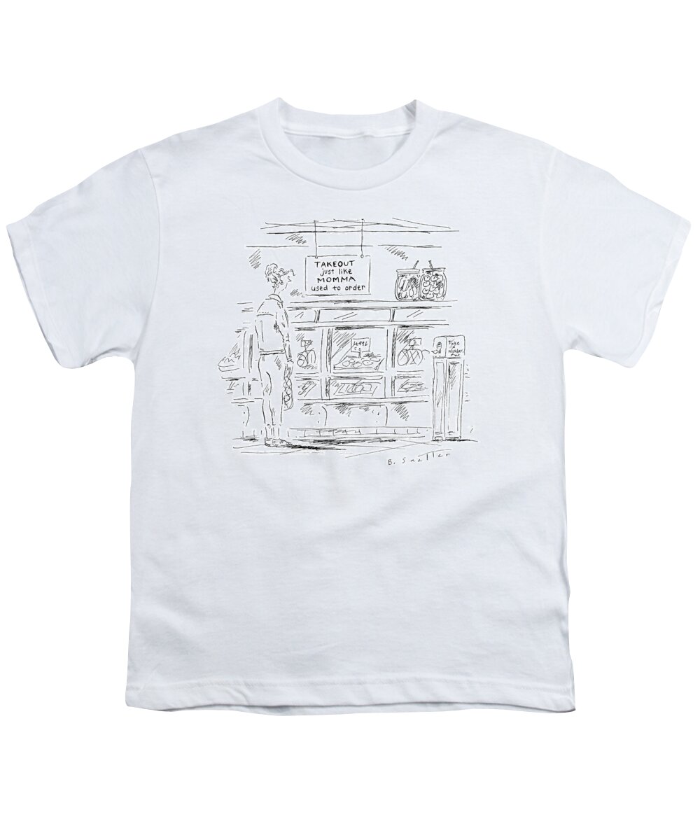 Take Out Just Like Momma Used To Order Youth T-Shirt featuring the drawing Just Like Momma Used To Order by Barbara Smaller