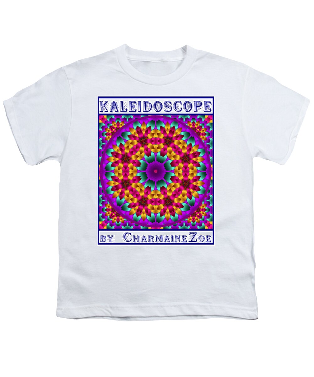 Kaleidoscope Youth T-Shirt featuring the digital art Kaleidoscope 4 by Charmaine Zoe