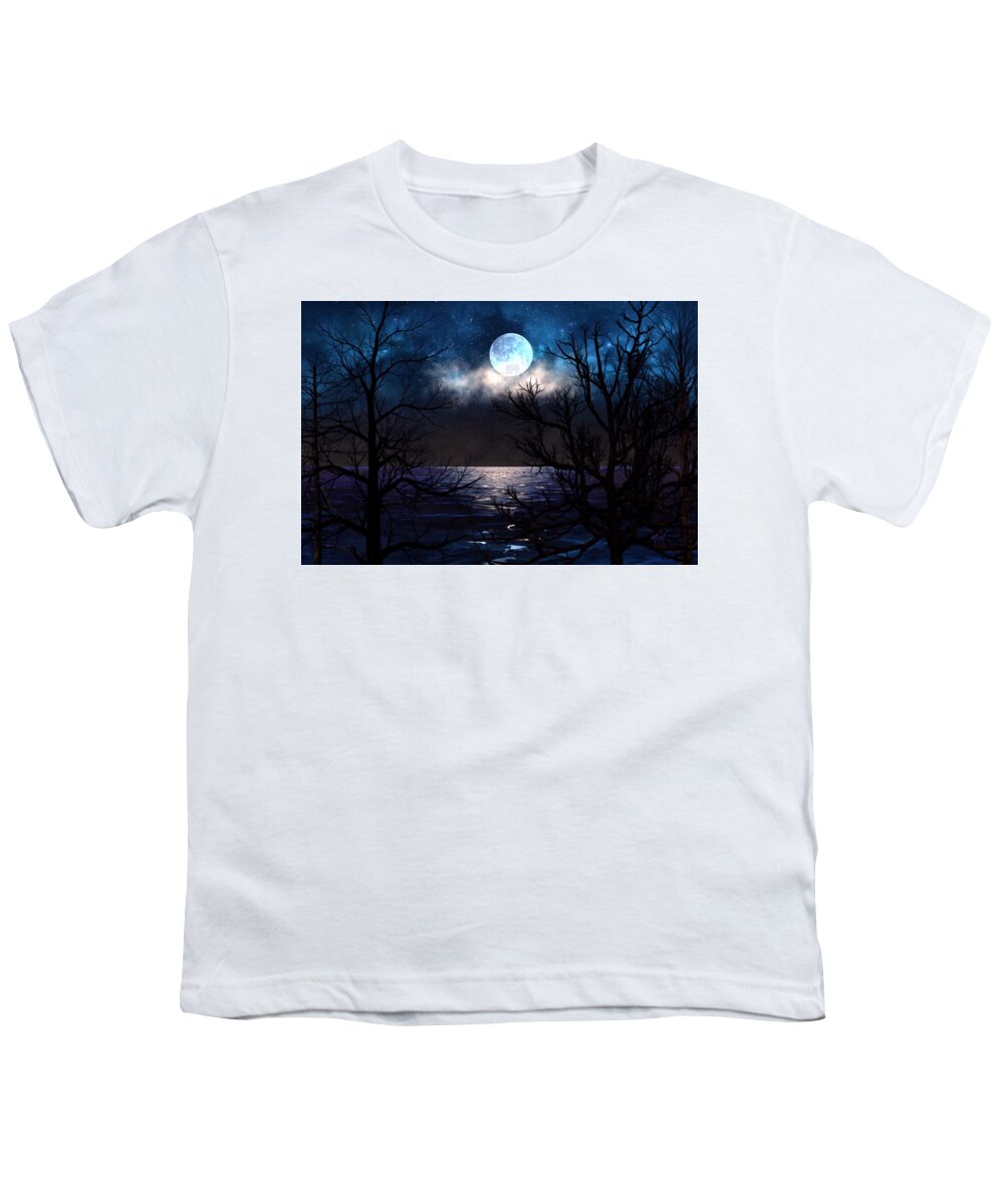  Youth T-Shirt featuring the painting Lake Midnight by Mark Taylor