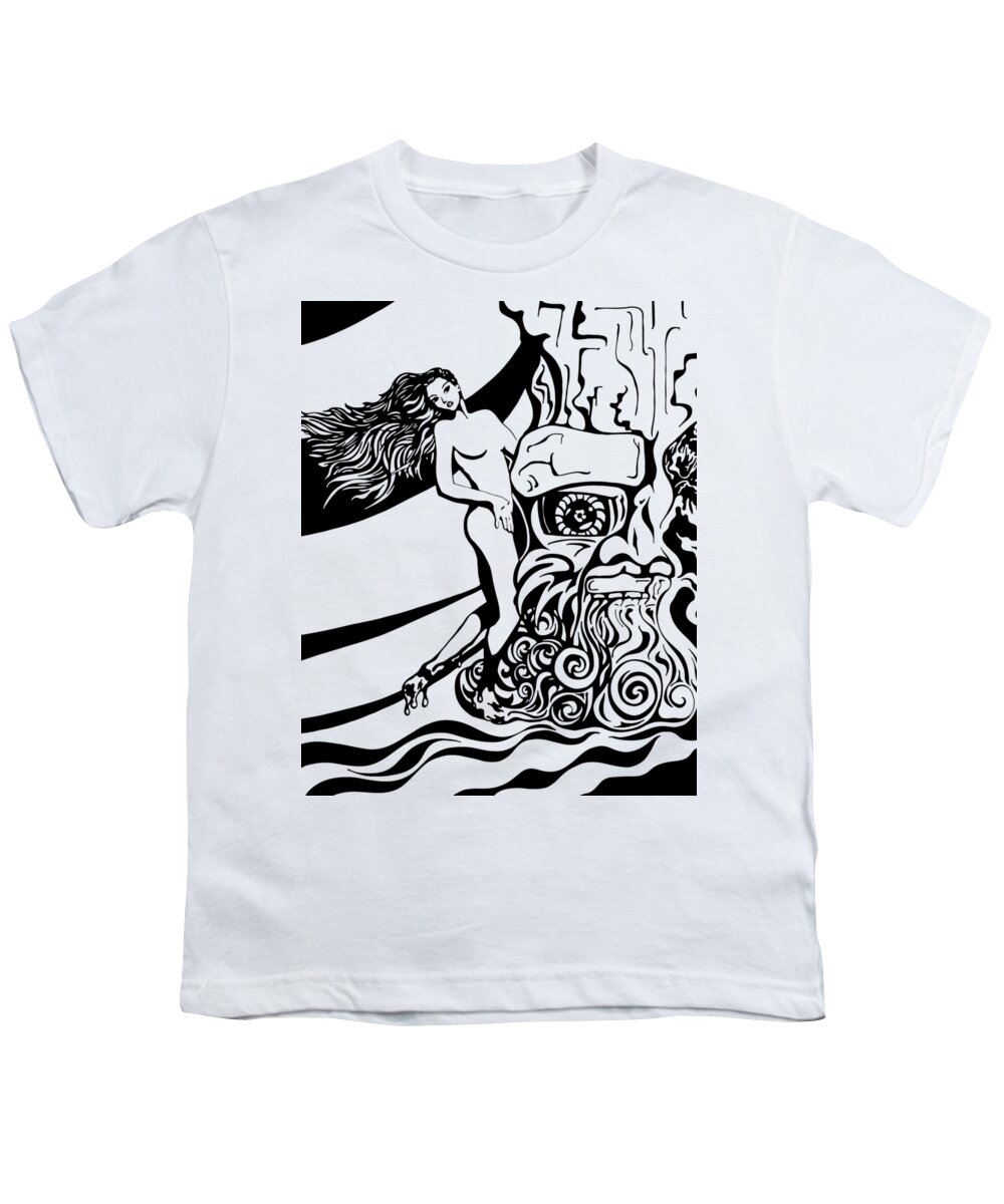 Lava Flow Youth T-Shirt featuring the drawing Lava Flow by Franklin Kielar