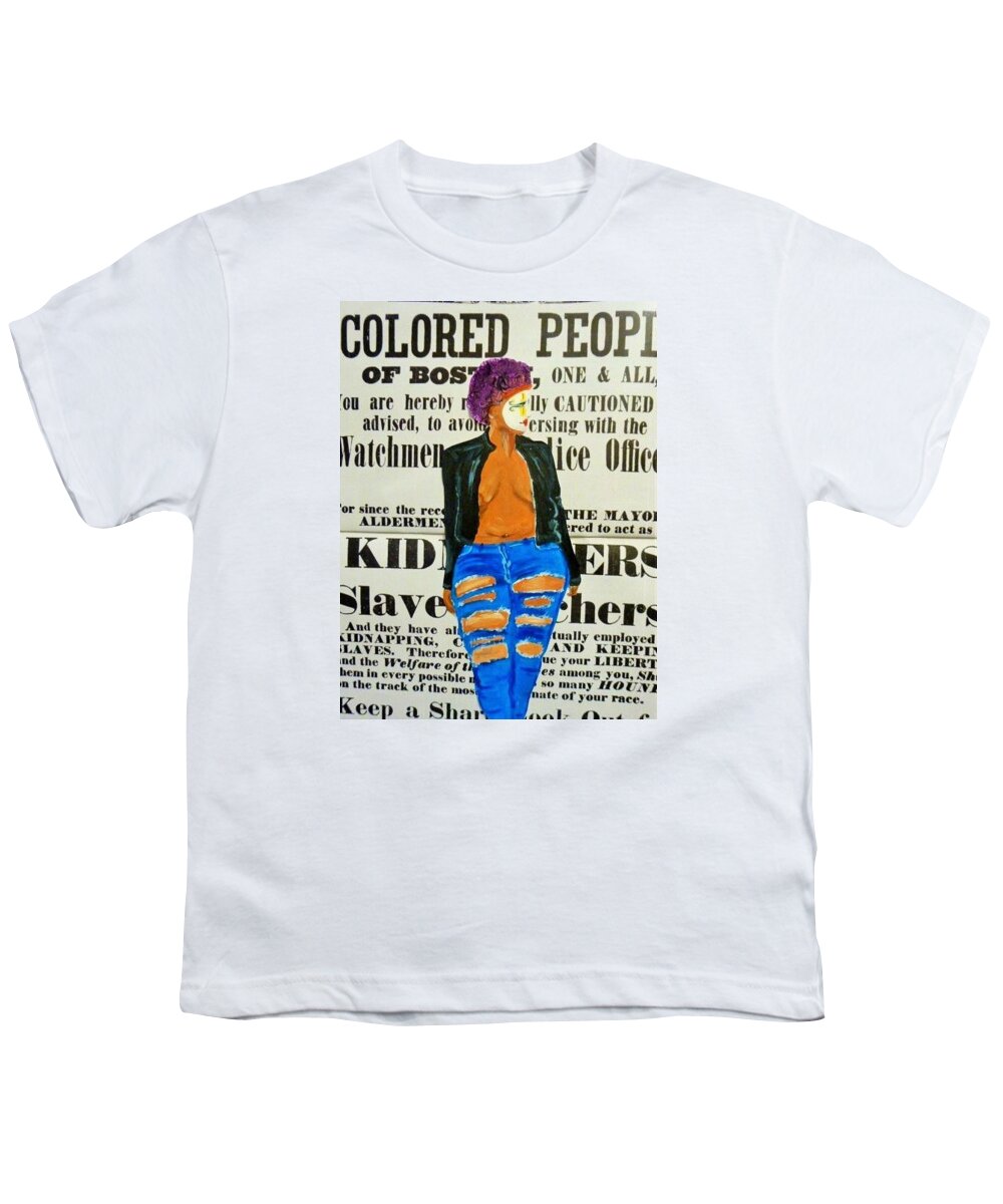 Black Youth T-Shirt featuring the photograph Lisa Caution by Deedee Williams