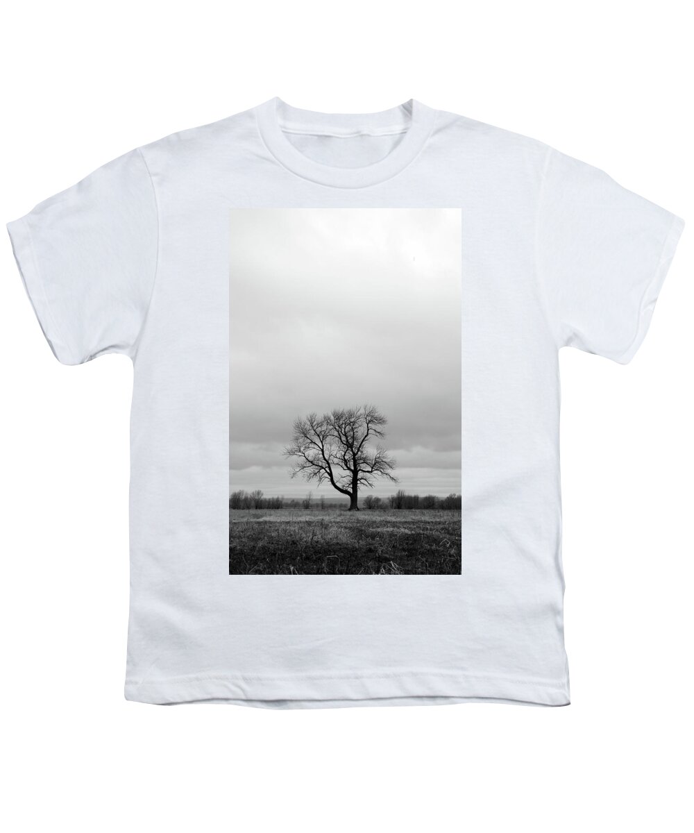 Tree Youth T-Shirt featuring the photograph Lonely tree in a spring field by GoodMood Art