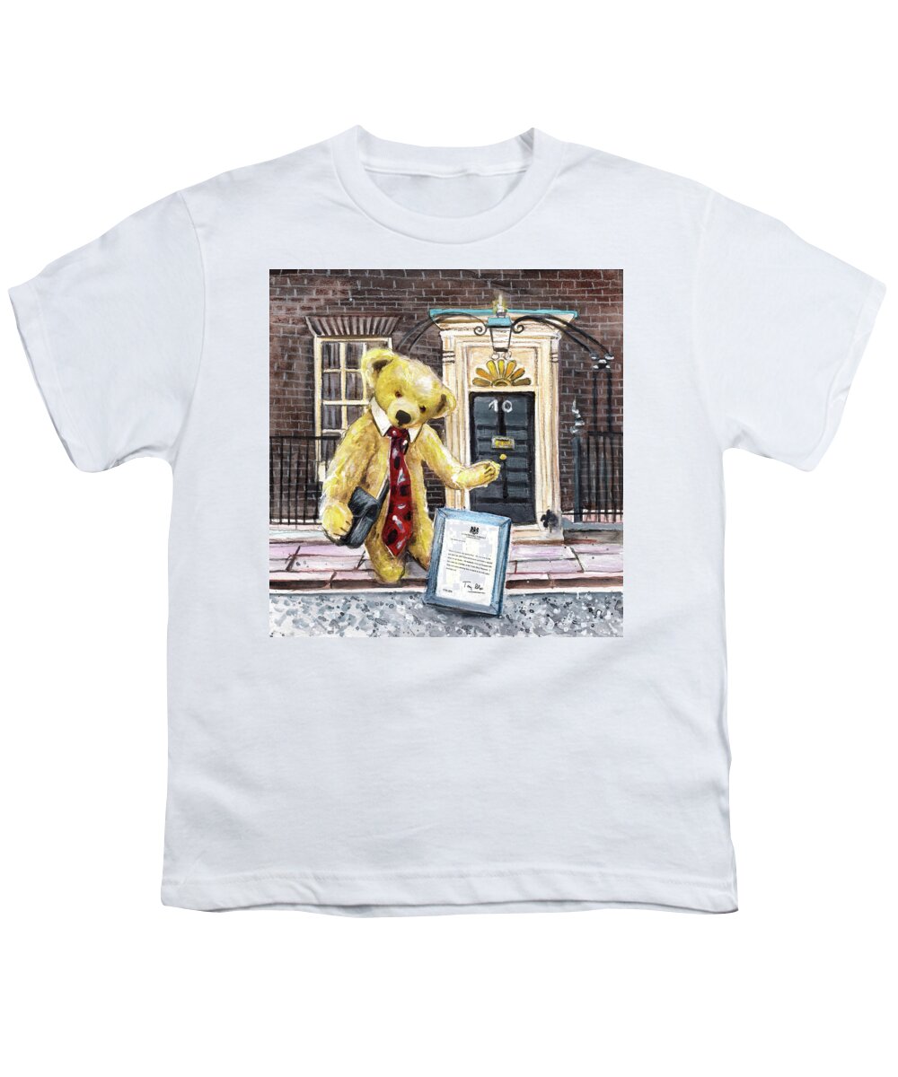 Travel Youth T-Shirt featuring the painting Lynton At Downing Street 10 by Miki De Goodaboom