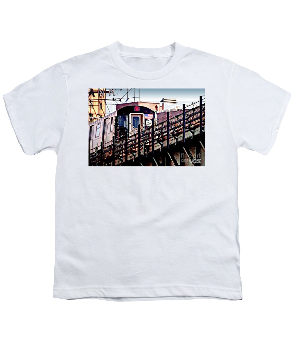 Subway Youth T-Shirt featuring the digital art M Subway Train by CAC Graphics