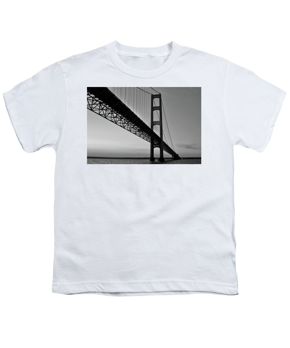 Mackinac Bridge Youth T-Shirt featuring the photograph Mackinac Bridge at sunset by Jackson Pearson
