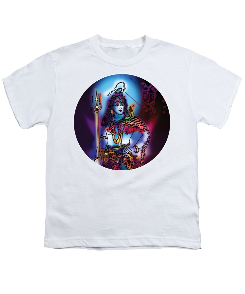Yoga Youth T-Shirt featuring the painting Maheshvara Shiva by Guruji Aruneshvar Paris Art Curator Katrin Suter