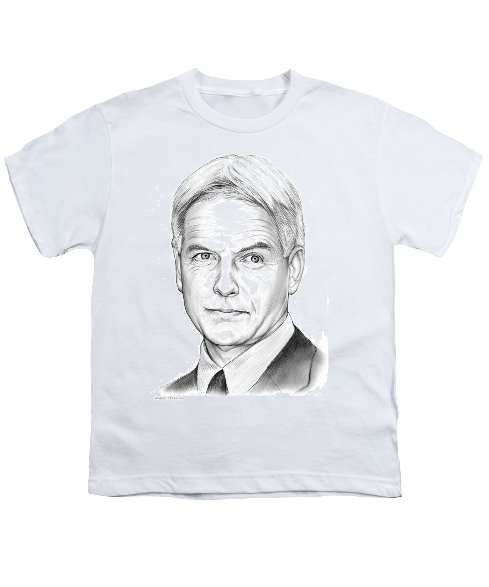 Mark Harmon Youth T-Shirt featuring the drawing Mark Harmon by Greg Joens