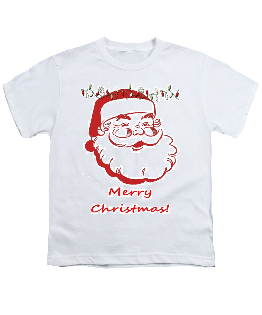 Festive Youth T-Shirt featuring the photograph Merry Christmas Santa Claus Vertical by Joseph C Hinson