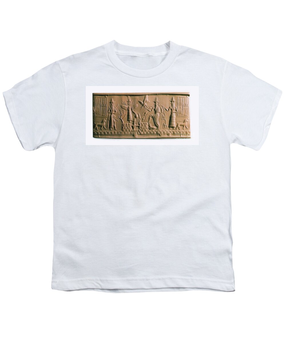 History Youth T-Shirt featuring the photograph Mesopotamian Gods by Photo Researchers