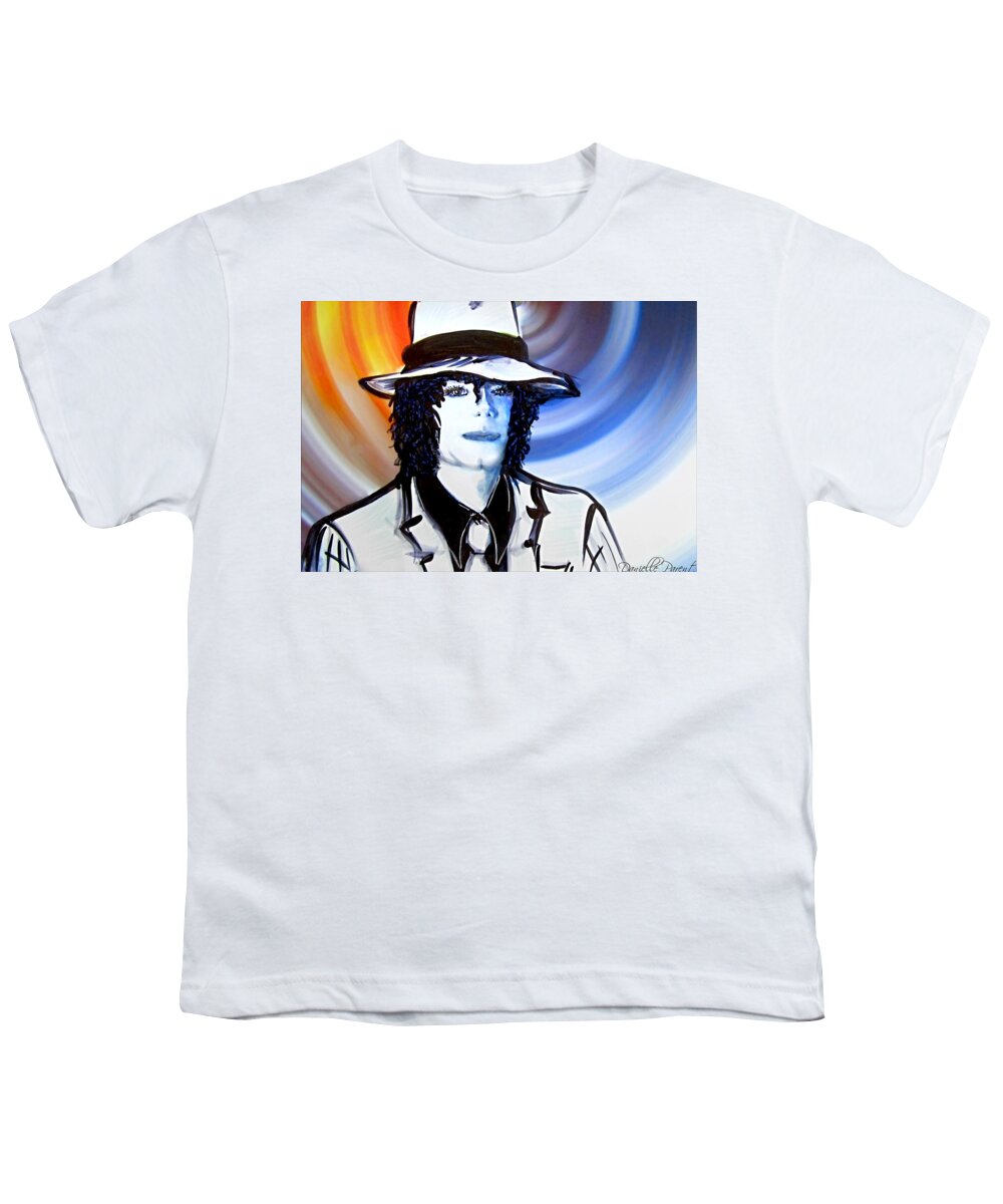 Michael Jackson White Fedora Alcohol Inks T-Shirt Danielle Parent - Fine Art America