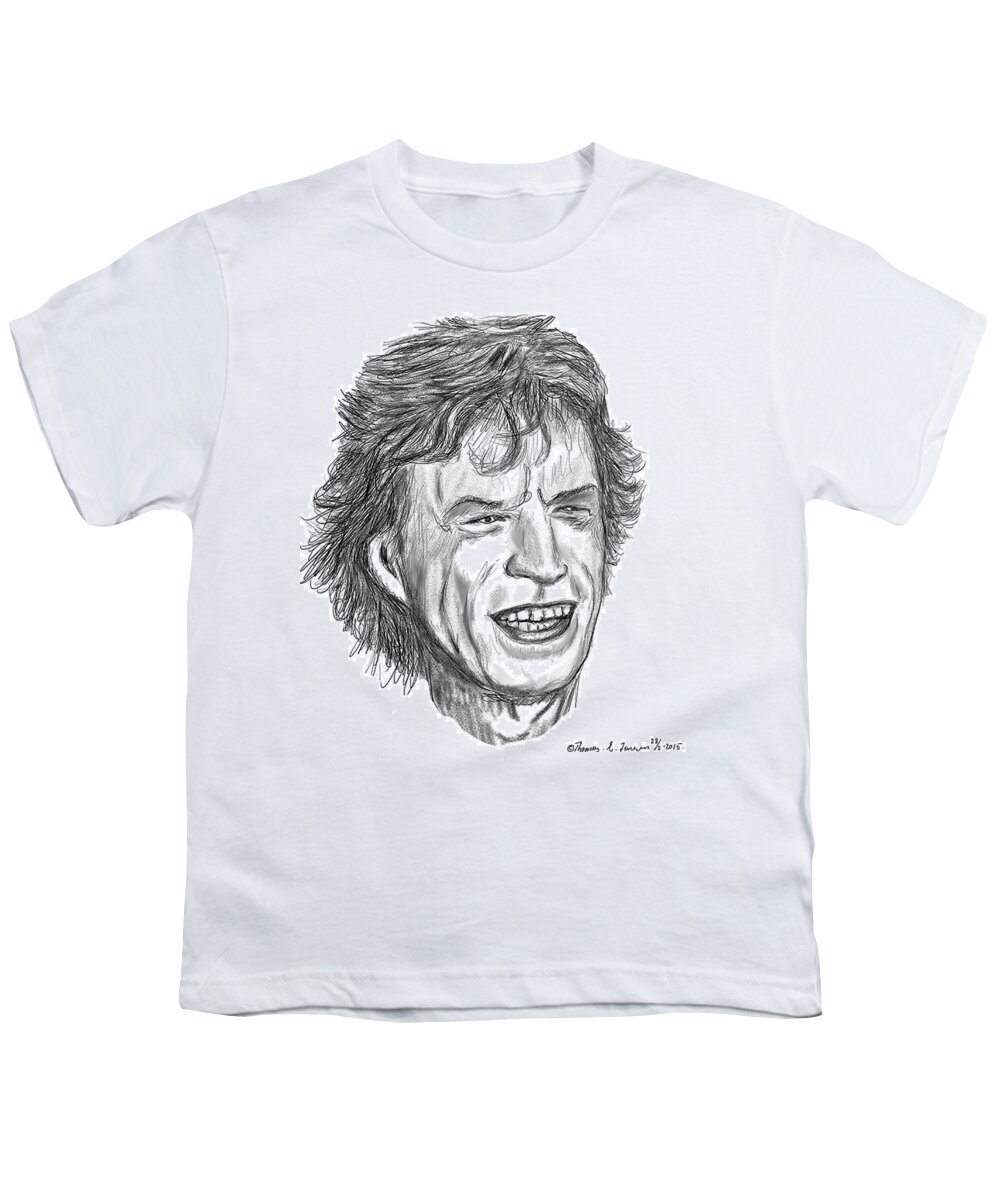 Portrait Youth T-Shirt featuring the digital art Mick by ThomasE Jensen