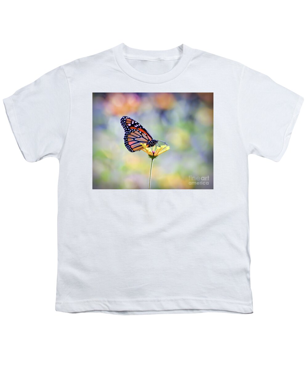 Monarch Butterfly Youth T-Shirt featuring the photograph Monarch Butterfly - In The Garden by Kerri Farley
