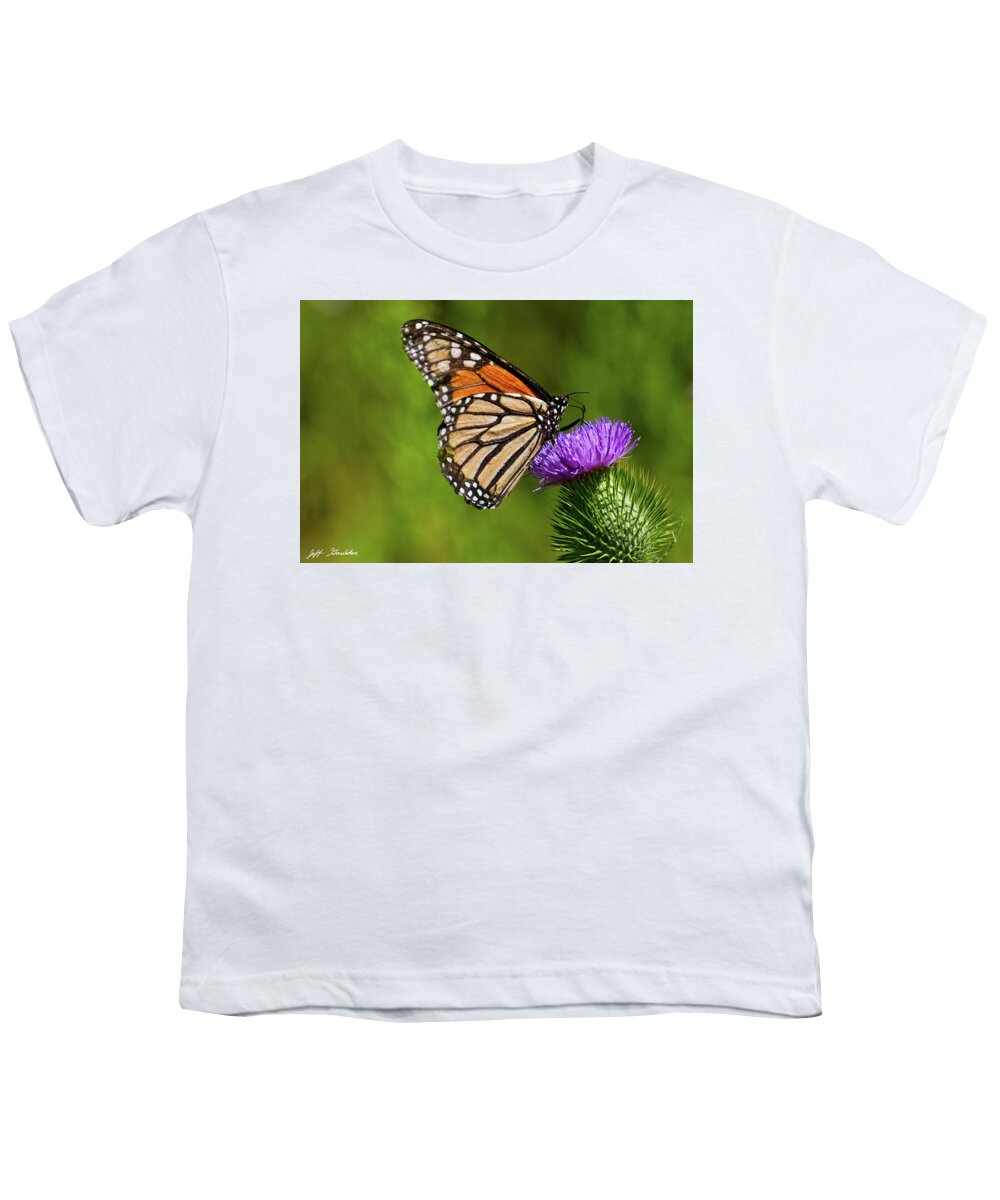 Animal Youth T-Shirt featuring the photograph Monarch Butterfly on a Thistle by Jeff Goulden