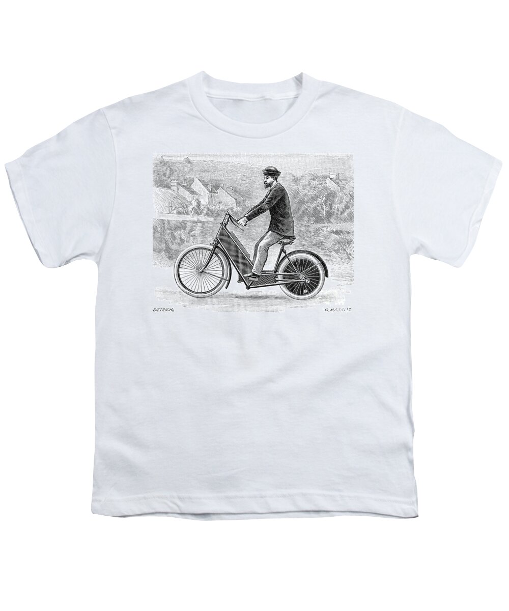 1894 Youth T-Shirt featuring the photograph Motorcycle, 1894 by Granger