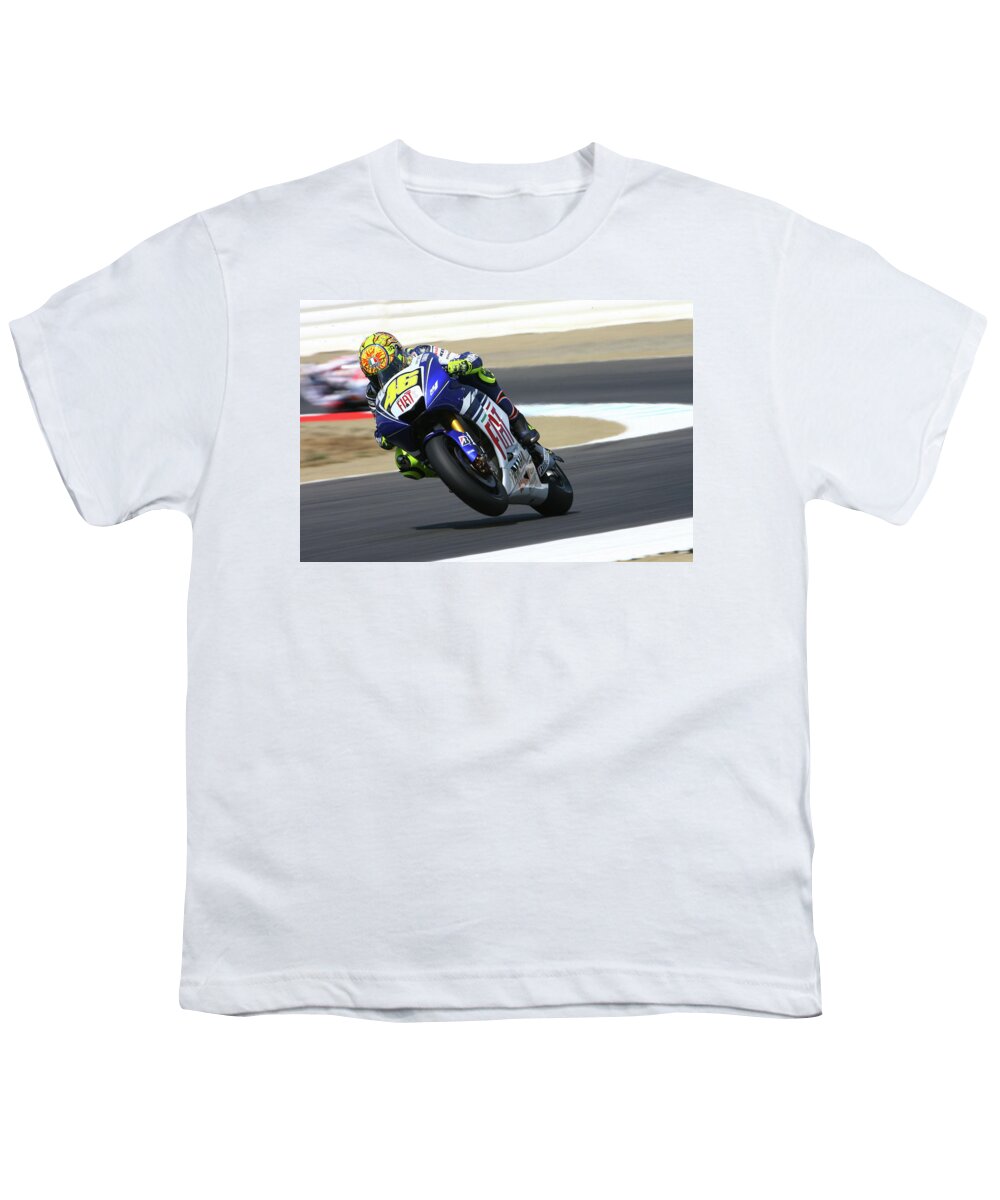Motorcycle Racing Youth T-Shirt featuring the digital art Motorcycle Racing by Super Lovely