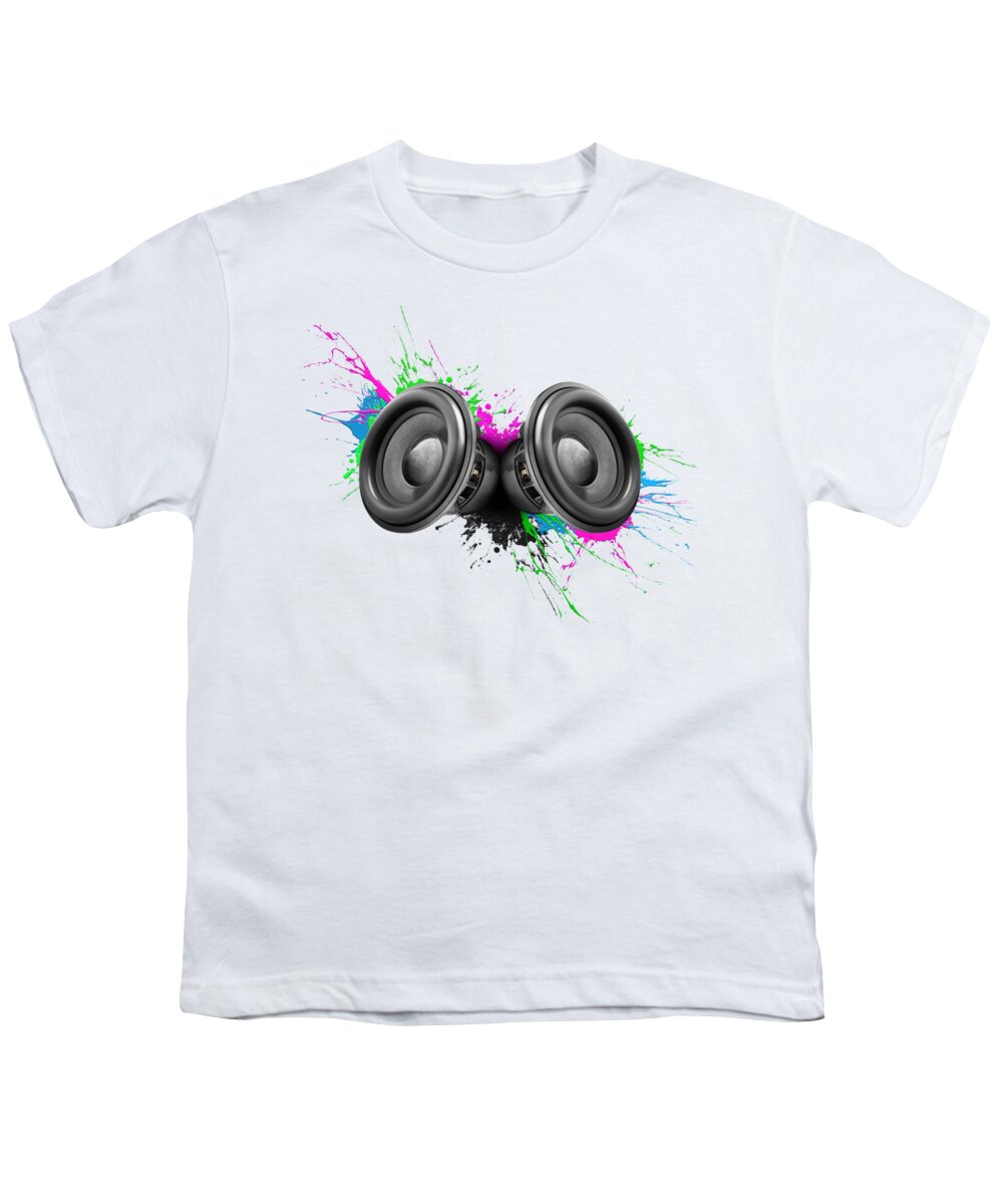 Speakers Youth T-Shirt featuring the photograph Music speakers colorful design by Johan Swanepoel