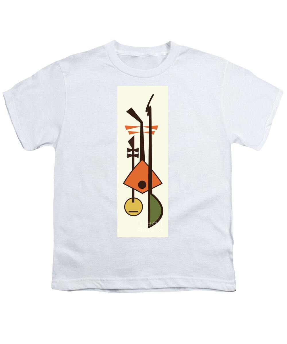 Mid Century Modern Youth T-Shirt featuring the digital art Musical Instruments 2 by Donna Mibus