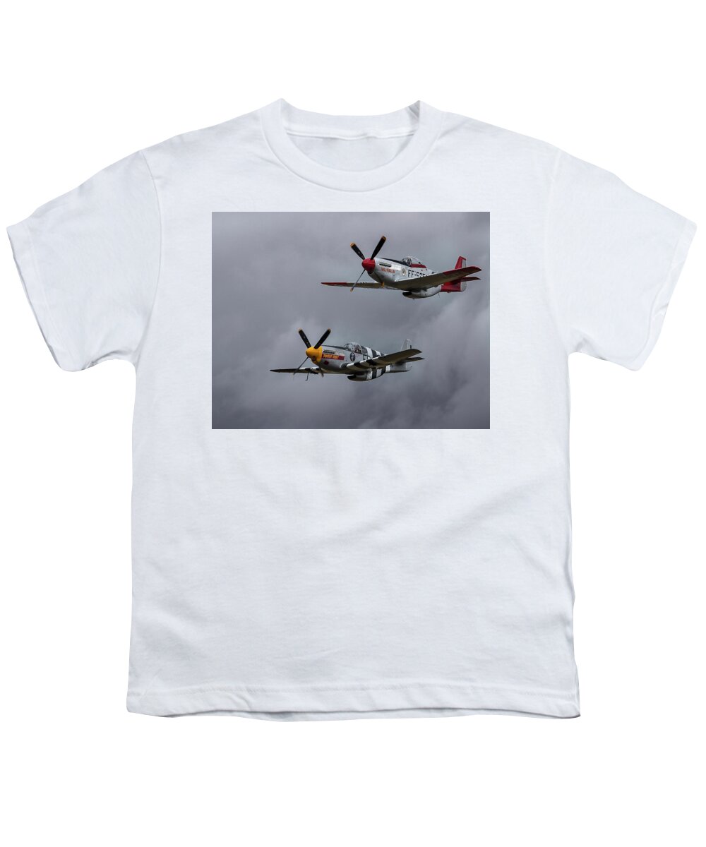 Airplanes Youth T-Shirt featuring the photograph Mustangs by Elvira Butler