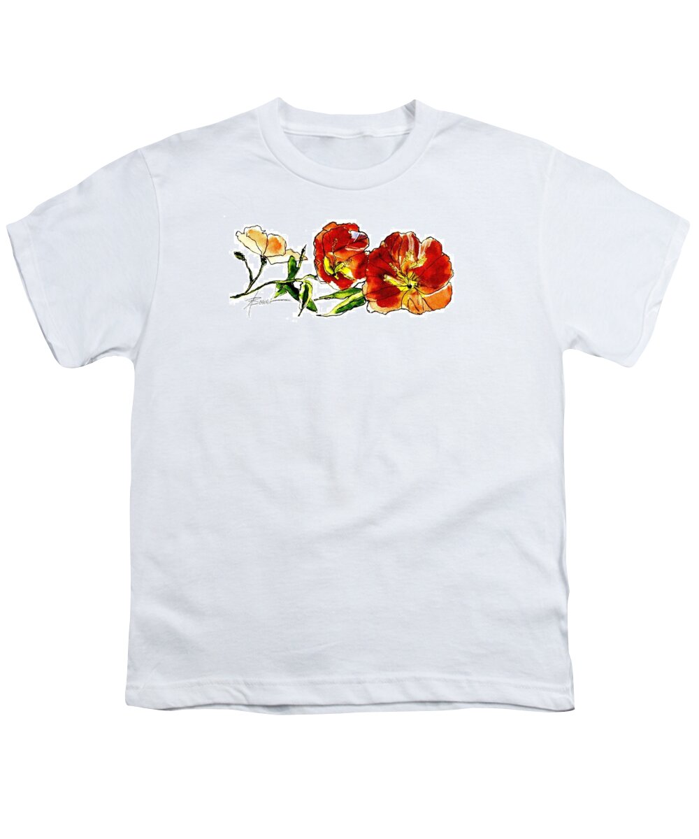 Flowers Youth T-Shirt featuring the painting Natural Beauty by Adele Bower