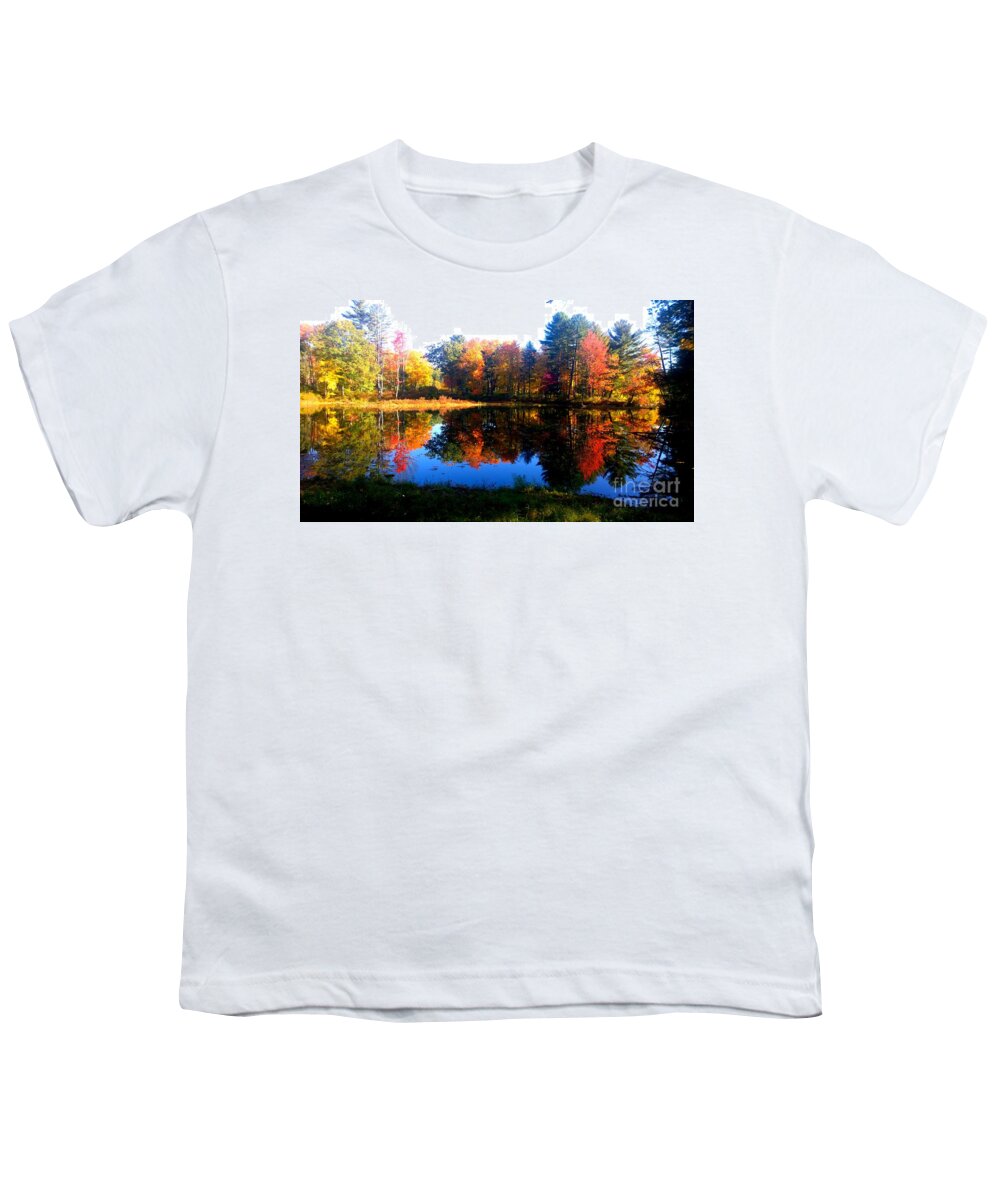 Autumn Youth T-Shirt featuring the photograph New England in Autumn by Eunice Miller