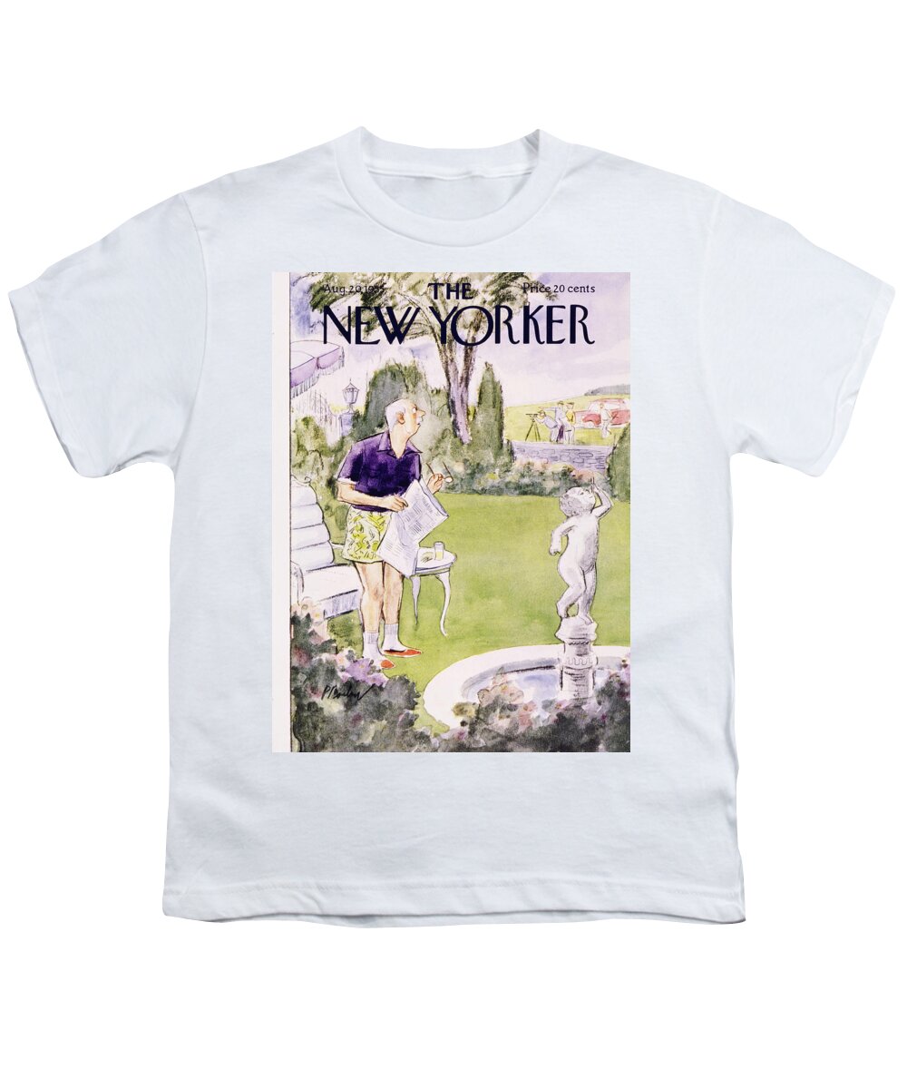 Summer Youth T-Shirt featuring the painting New Yorker August 20 1955 by Perry Barlow
