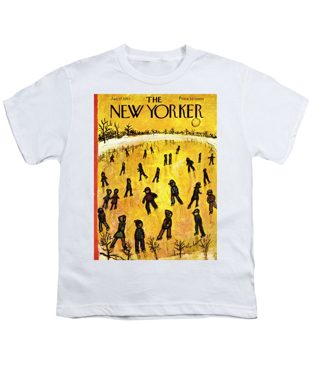 Children Youth T-Shirt featuring the painting New Yorker January 17 1953 by Abe Birnbaum