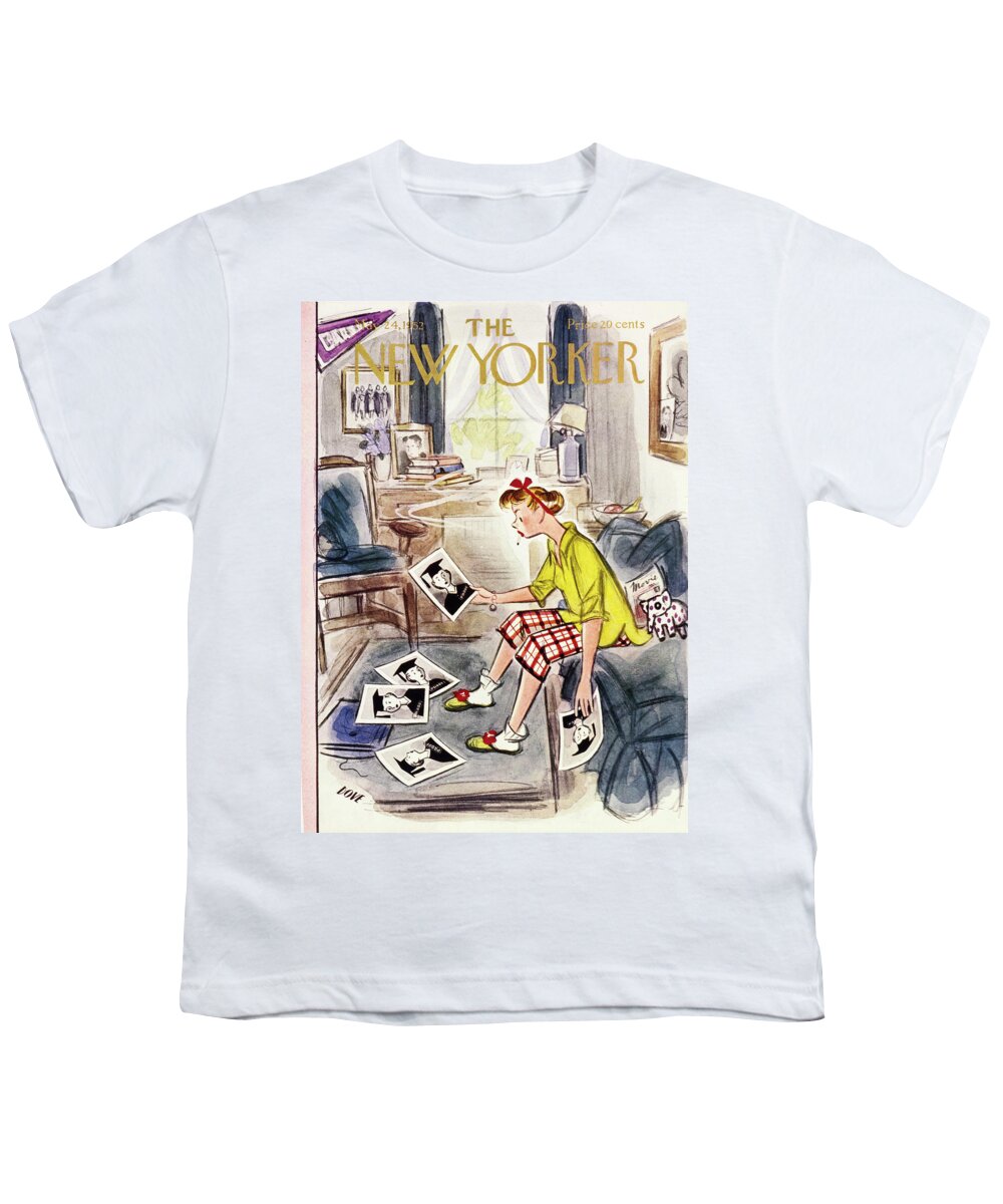 Student Youth T-Shirt featuring the painting New Yorker May 24 1952 by Leonard Dove