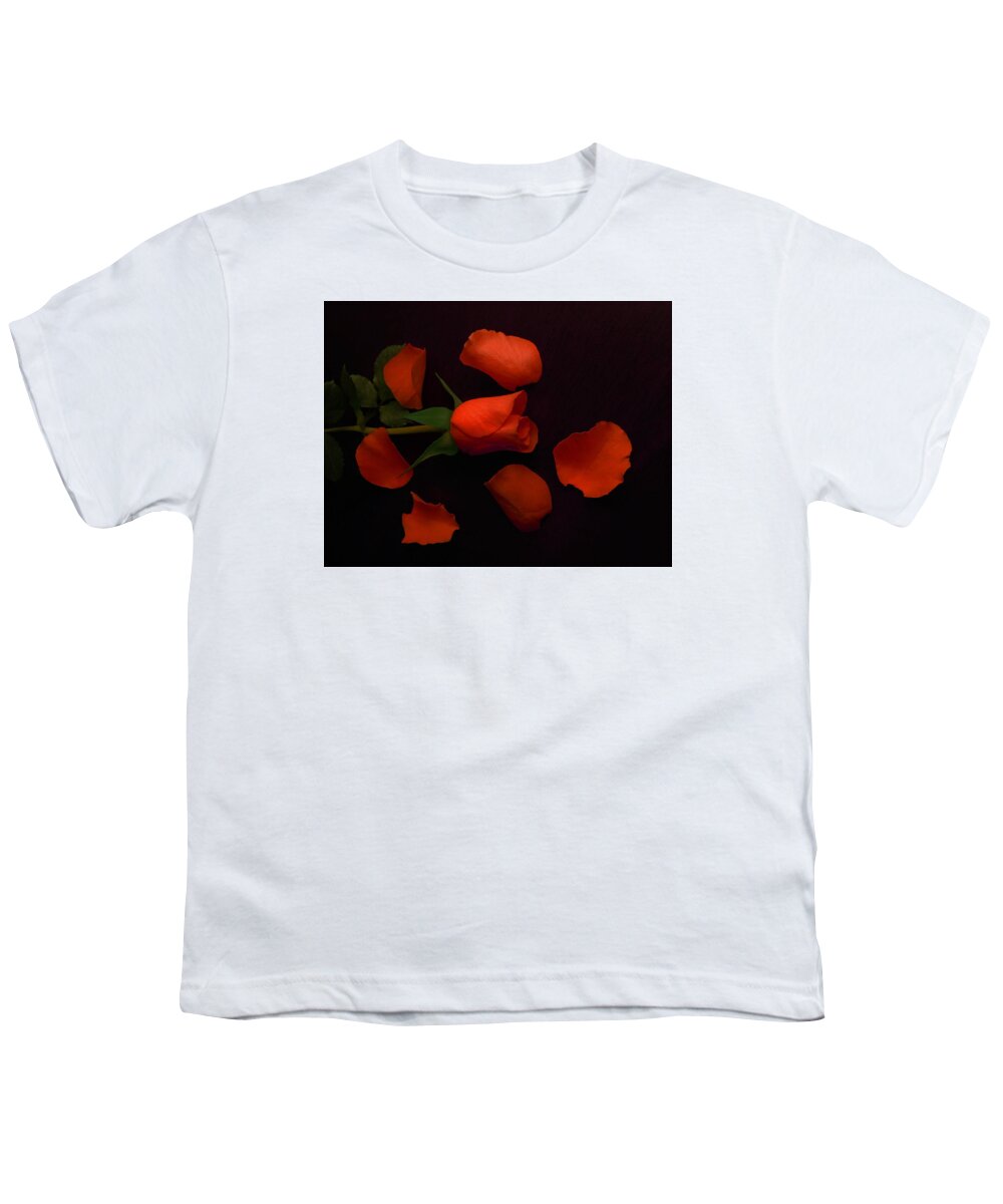 Red Youth T-Shirt featuring the photograph Night Rose 2 by Johanna Hurmerinta