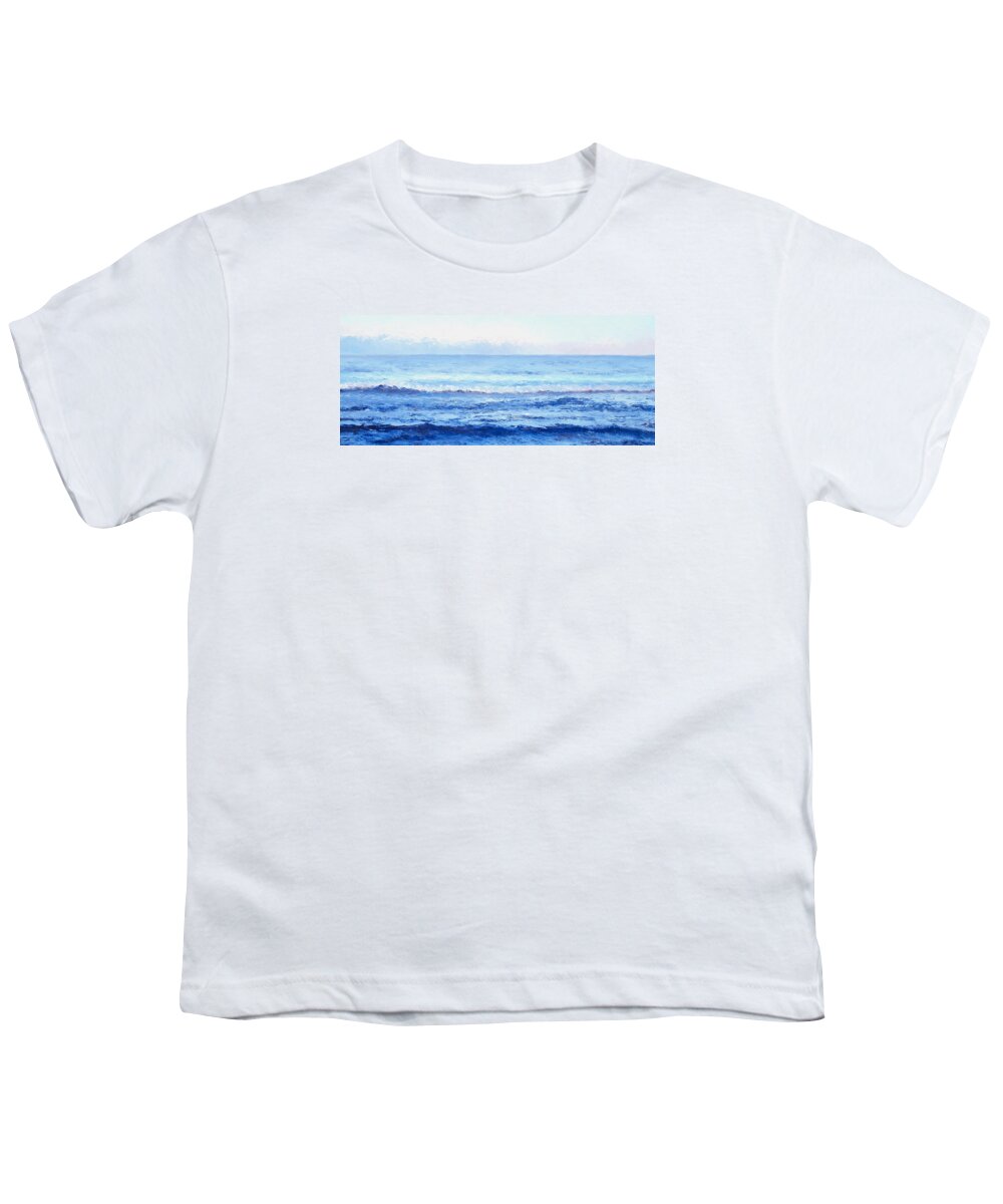 Ocean Youth T-Shirt featuring the painting Ocean Art - Cobalt Blue Ocean by Jan Matson
