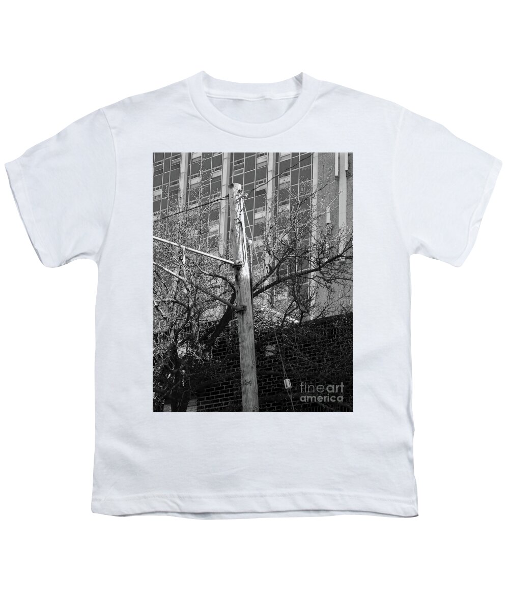 Telephone Pole Youth T-Shirt featuring the digital art Old Telephone Pole by Phil Perkins