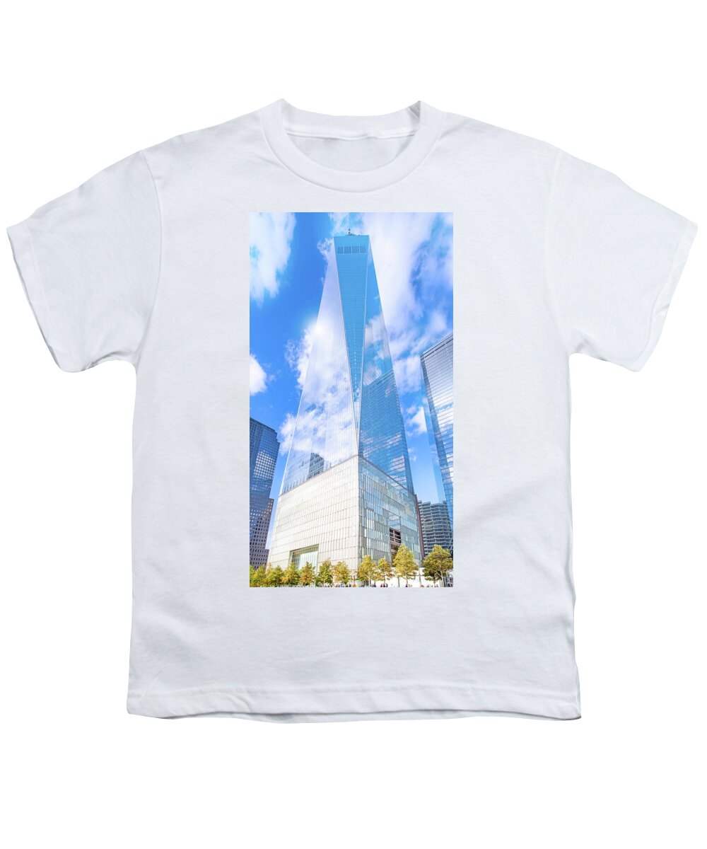 One World Trade Center Youth T-Shirt featuring the photograph One World Trade Center by Mark Andrew Thomas