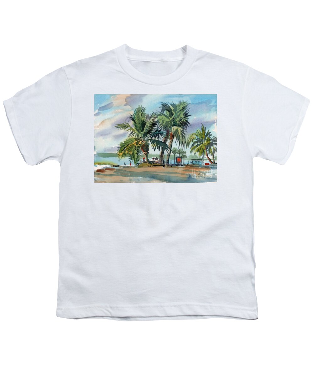Palms Youth T-Shirt featuring the painting Palms On Sanibel by Donald Maier