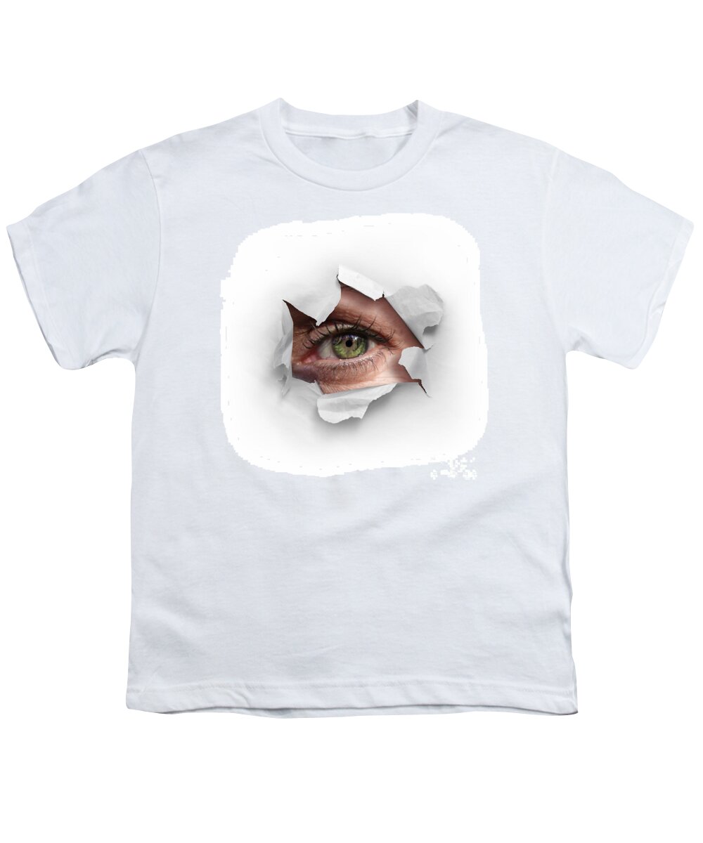 Abstract Youth T-Shirt featuring the photograph Peek Through a Hole by Carlos Caetano