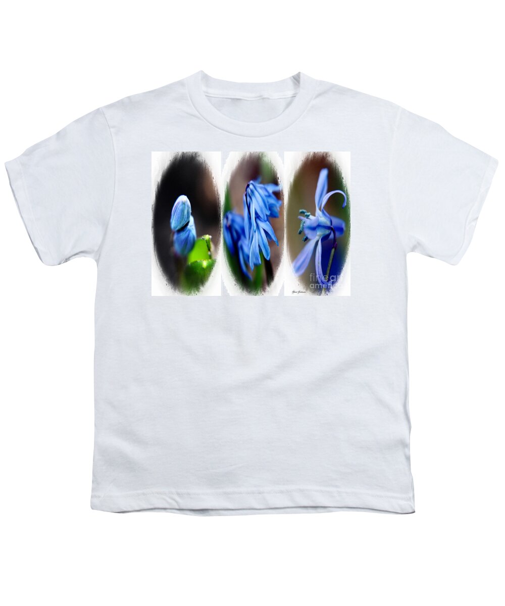 Persian Bluebell Youth T-Shirt featuring the photograph Persian bluebell Triptych by Yumi Johnson
