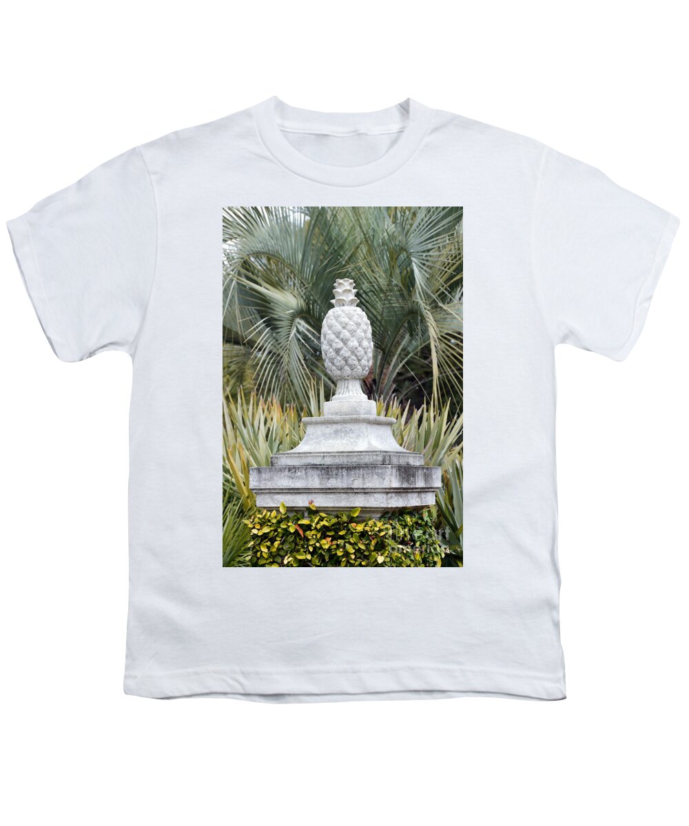 Pineapple Youth T-Shirt featuring the photograph Pineapple on a Pedestal by Catherine Sherman