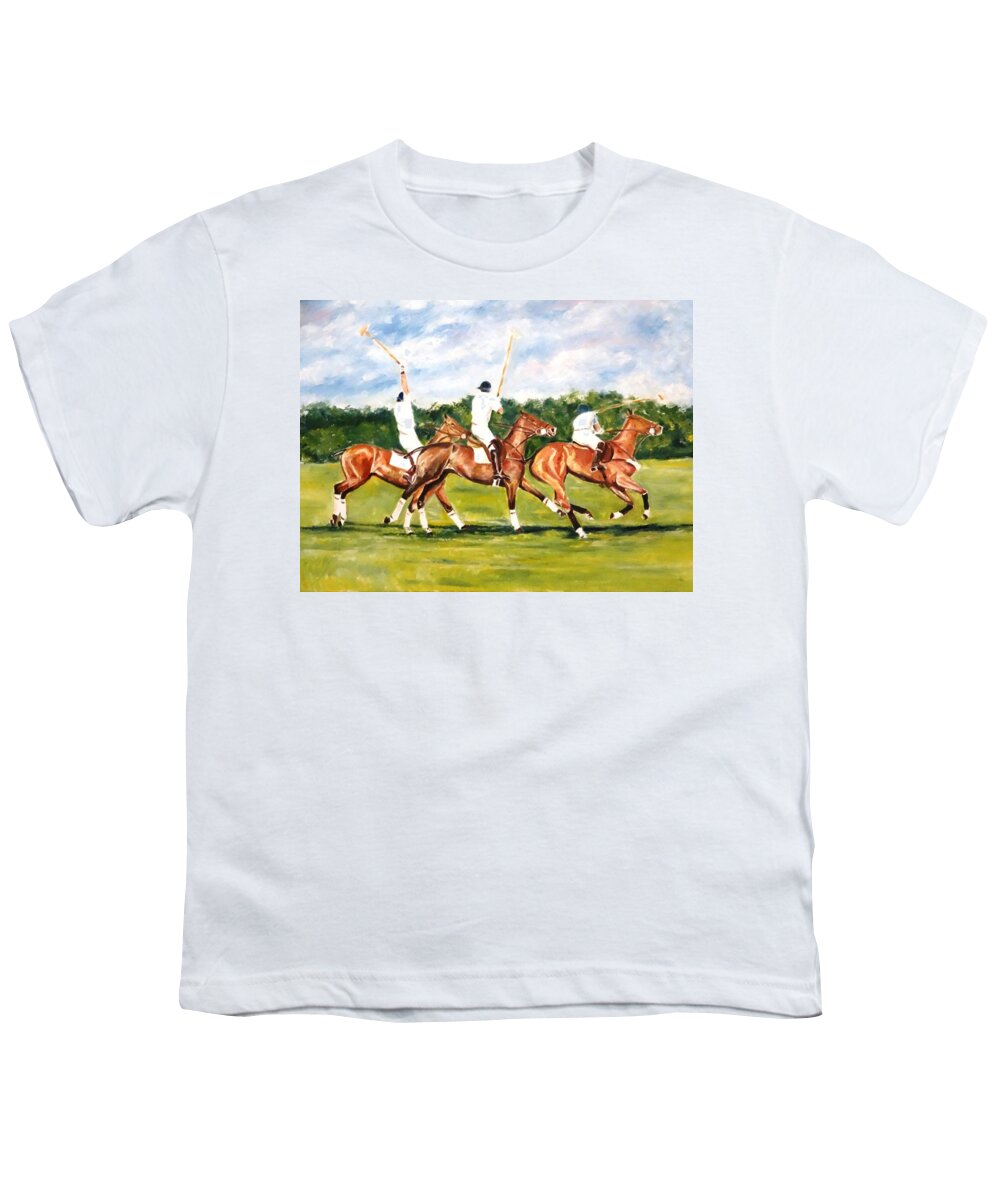  120º Abierto De Palermo Youth T-Shirt featuring the painting Polo 1 by Carlos Jose Barbieri