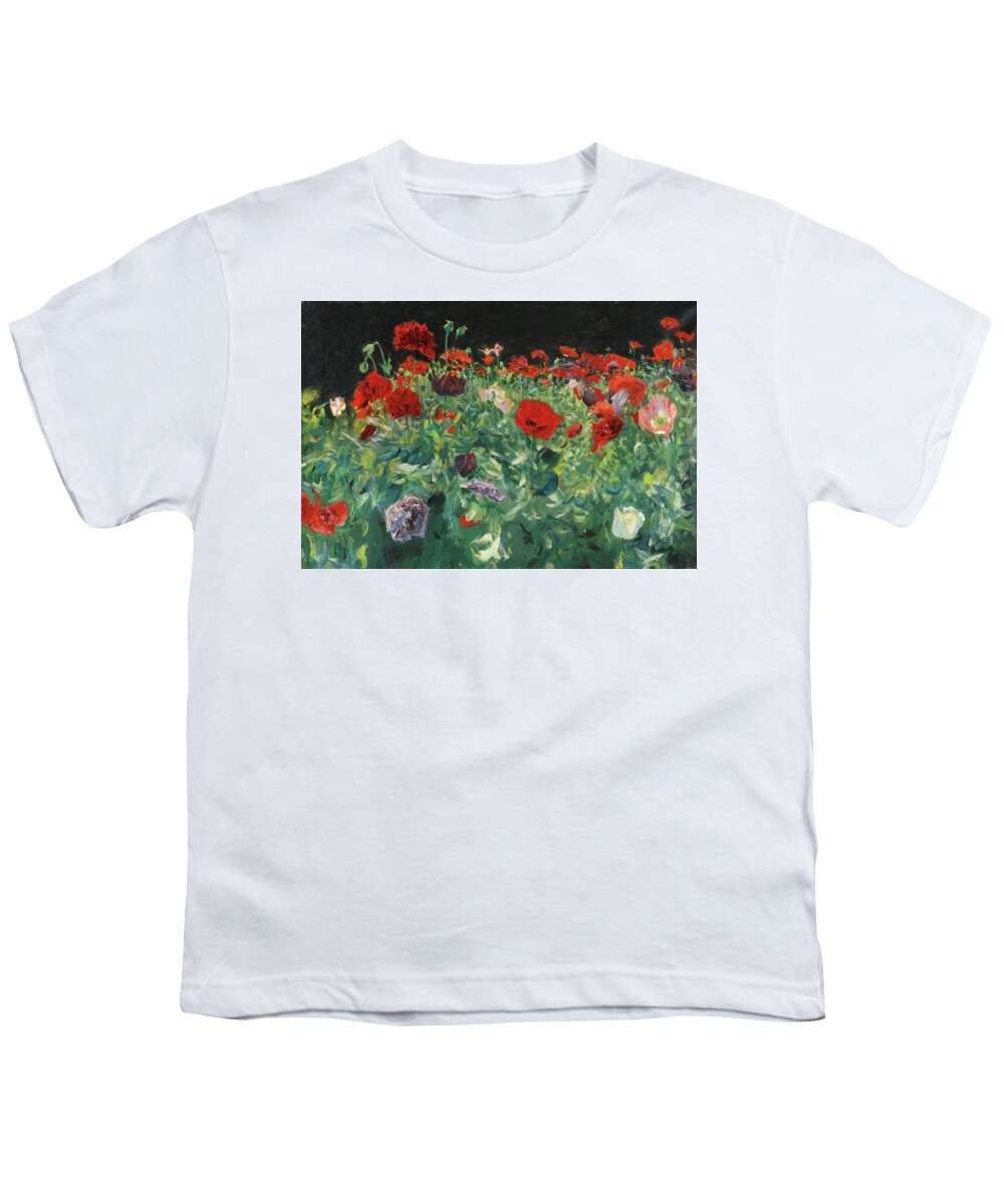 John Singer Sargent Youth T-Shirt featuring the painting Poppies. A Study of Poppies for Carnation Lily Lily Rose by John Singer Sargent
