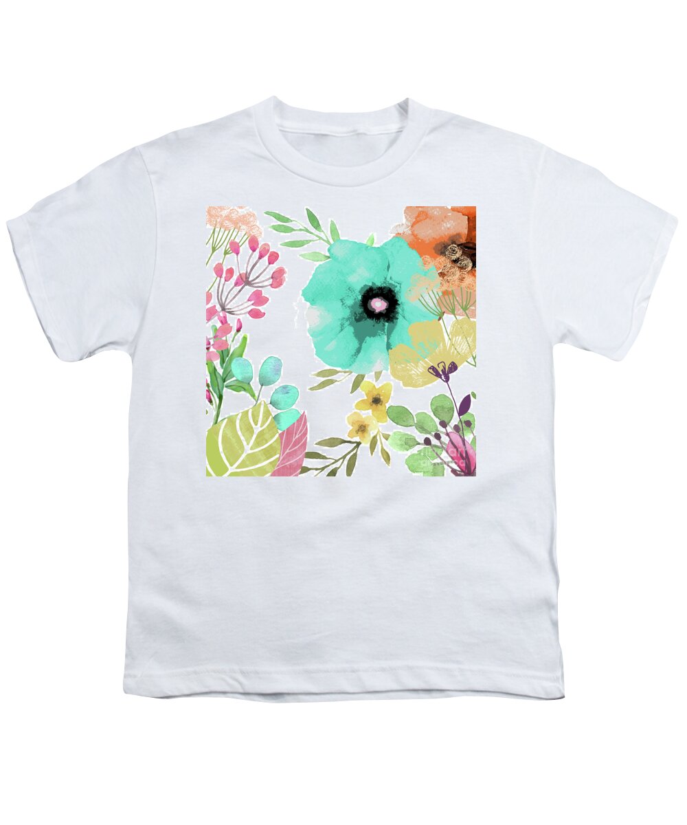 Poppies Youth T-Shirt featuring the painting Posy II by Mindy Sommers