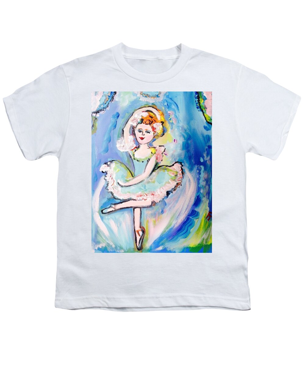 Ballerina Youth T-Shirt featuring the painting Pretty Ballerina by Judith Desrosiers