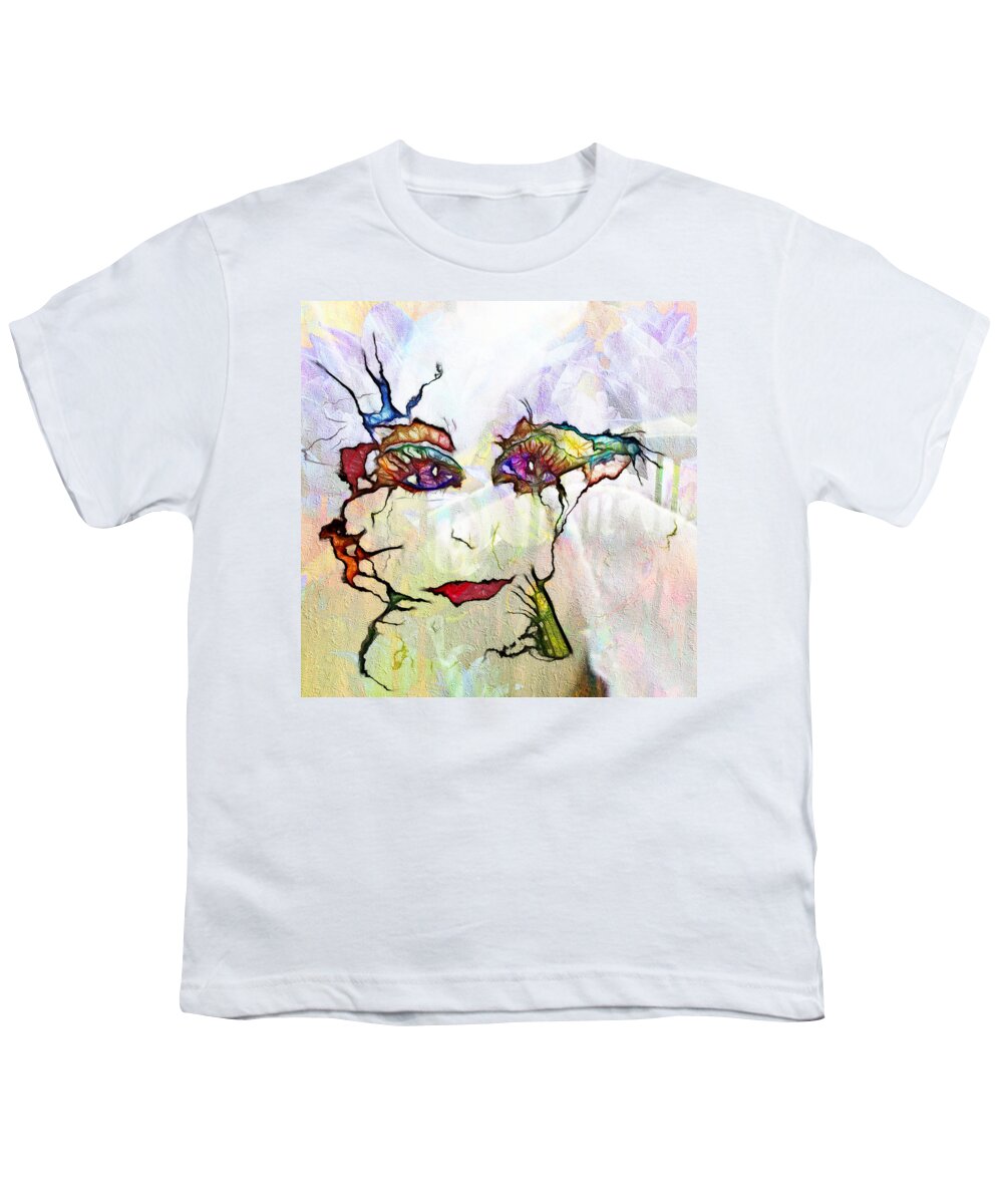 Purple Eyed Nymph Youth T-Shirt featuring the digital art Purple Eyed Nymph by Kiki Art