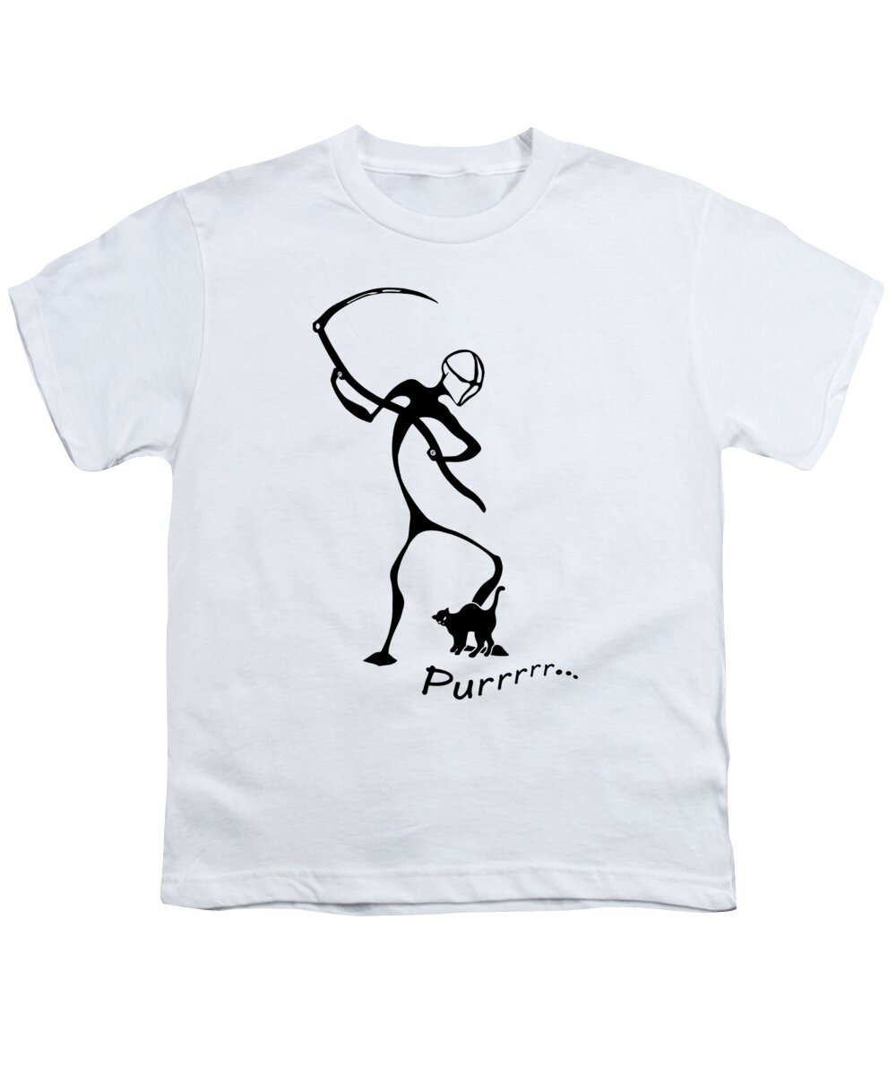Purrrrr Youth T-Shirt featuring the drawing Purrrrr by Franklin Kielar