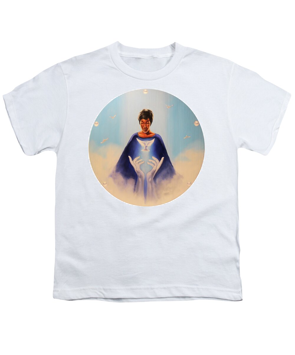 Zeta Phi Beta Youth T-Shirt featuring the painting Rise in this light by Jerome White