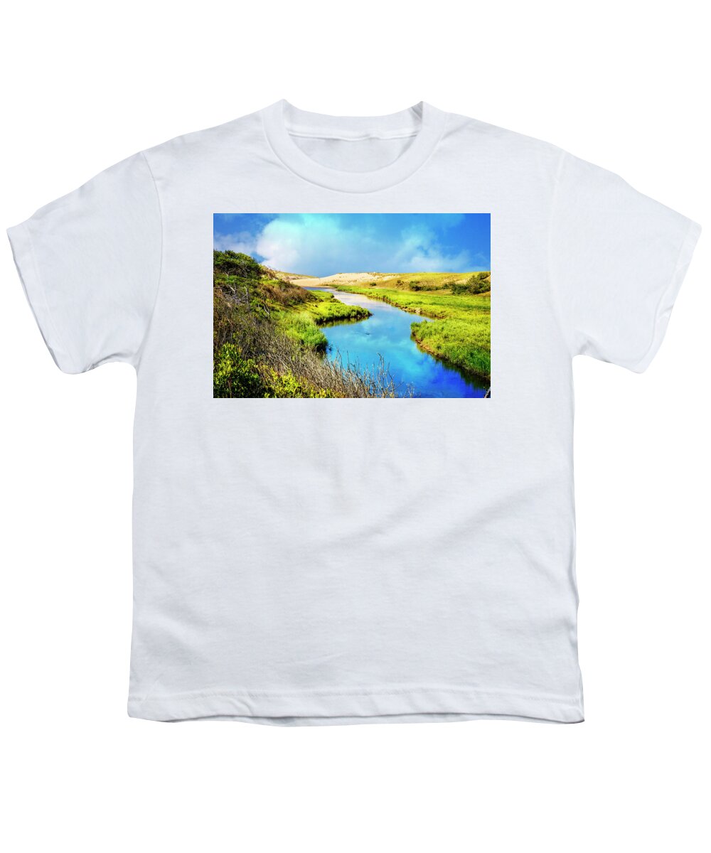 Clouds Youth T-Shirt featuring the photograph River to the Sea by Debra and Dave Vanderlaan